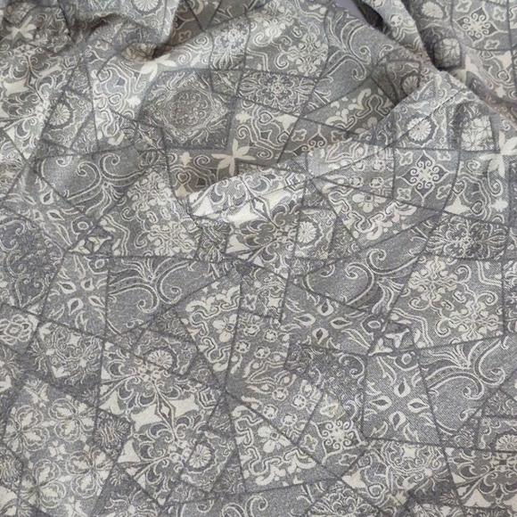 Soft Surroundings Green Patterned Ruched Neck Peplum Waist Zip Jacket - Size M - Picture 9 of 11